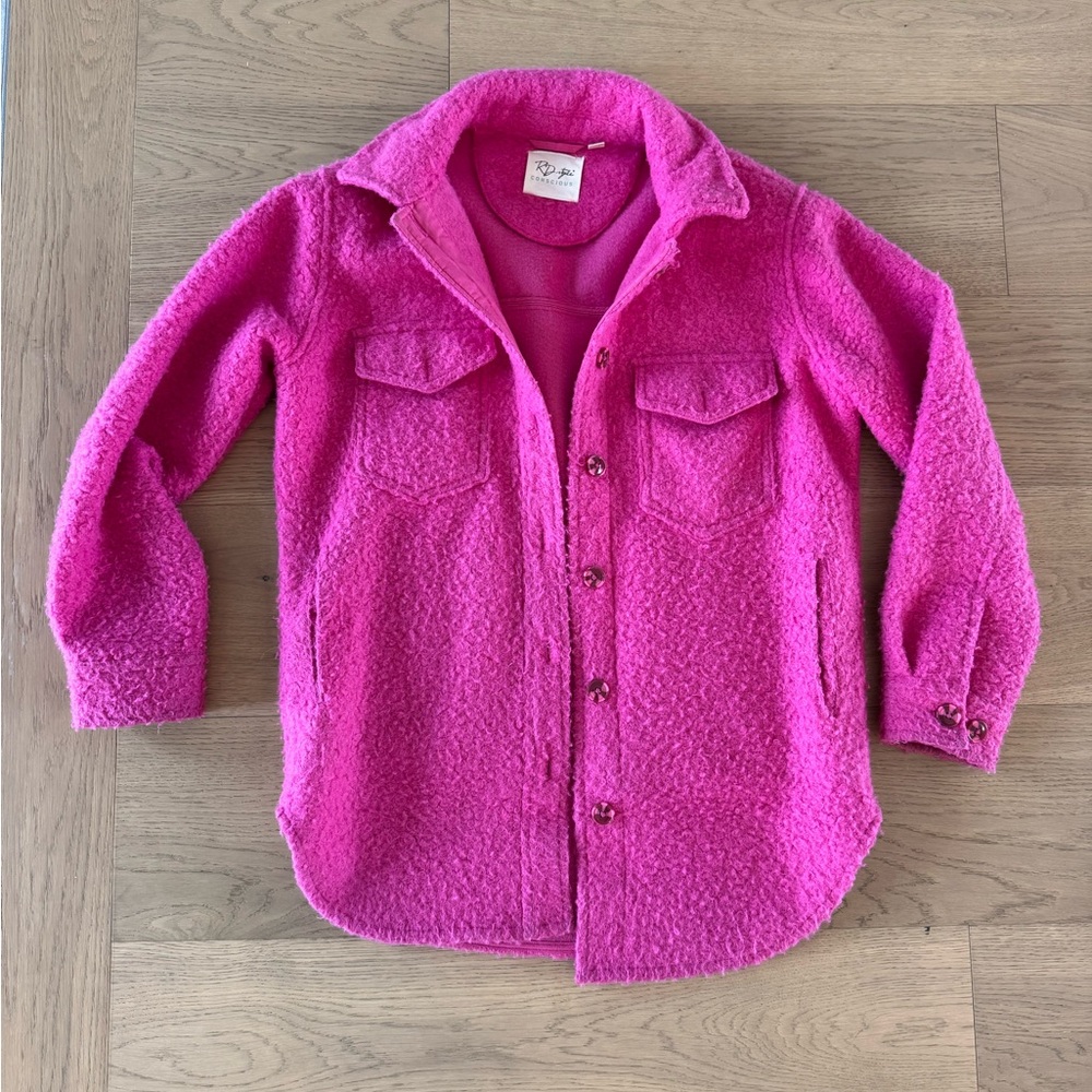 RD Style Vibrant Pink Button Down Jacket